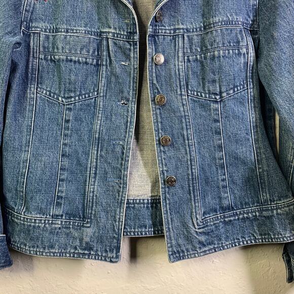 HAROLD'S Denim Jacket Coat Embroidered Floral Preppy Vintage Norman‎ Oklahoma - Picture 5 of 12